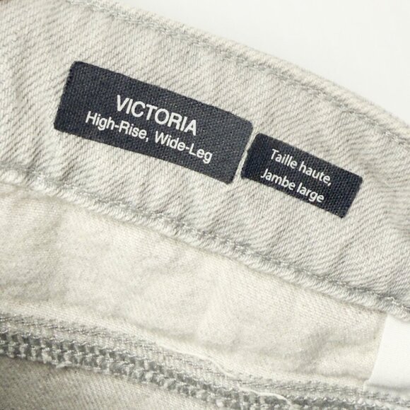 MAVI Victoria High Rise Wide Legs Light Grey Stone wash Denim 100% Cotton sz 26 - Picture 10 of 15